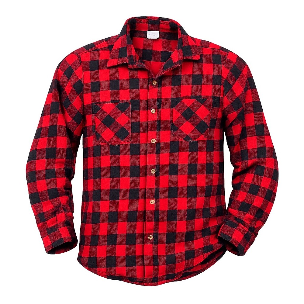 VTG 70s Big Mac Flannel Shirt Mens L Buffalo Plaid Utility Red Black JC Penney - Picture 2 of 10